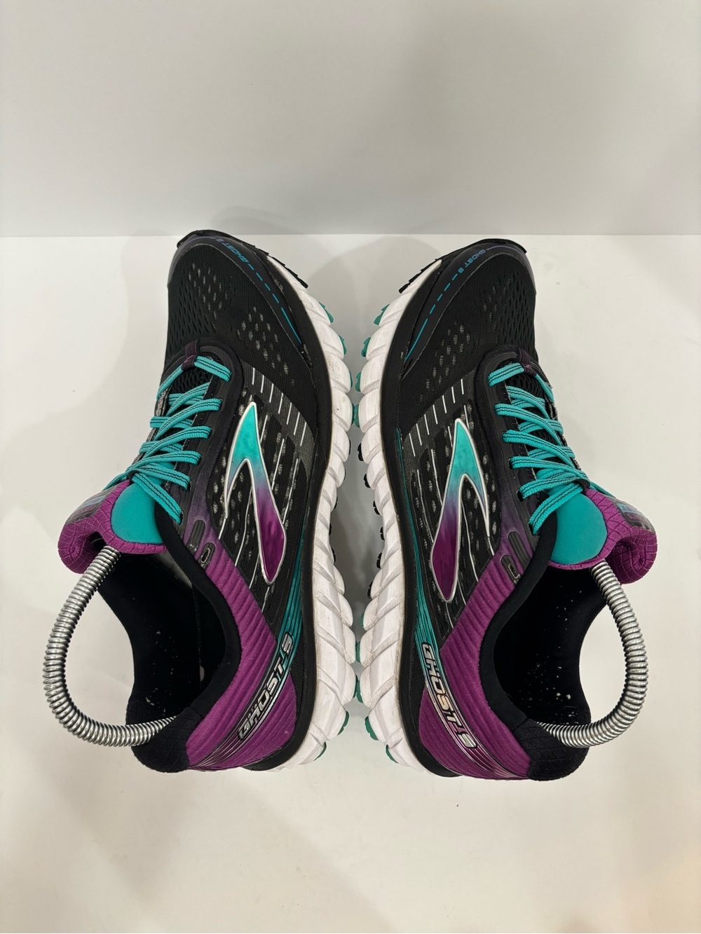 Brooks Women's Black Teal Purple Ghost Running Shoes size 11 - Picture 8 of 9